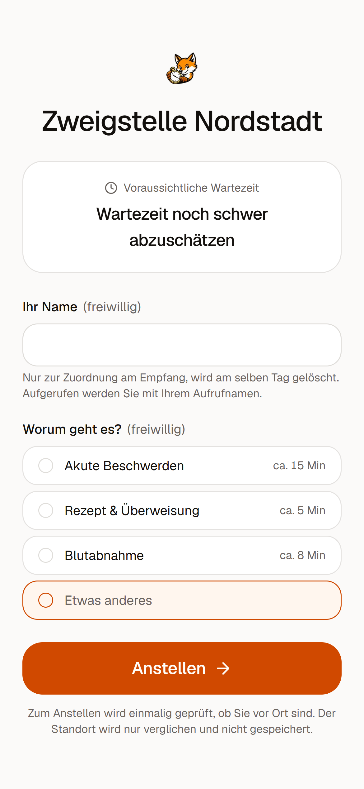 Vorschau des Anstellens